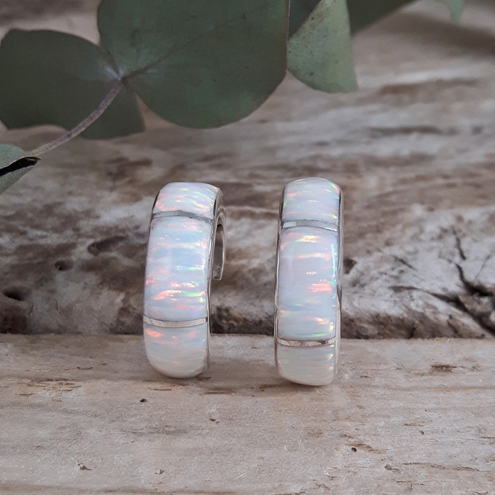 Flinder Lavinia White Hoop Earrings
