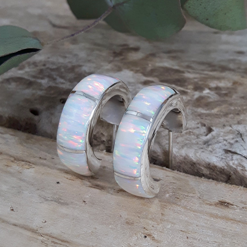 Flinder Lavinia White Hoop Earrings