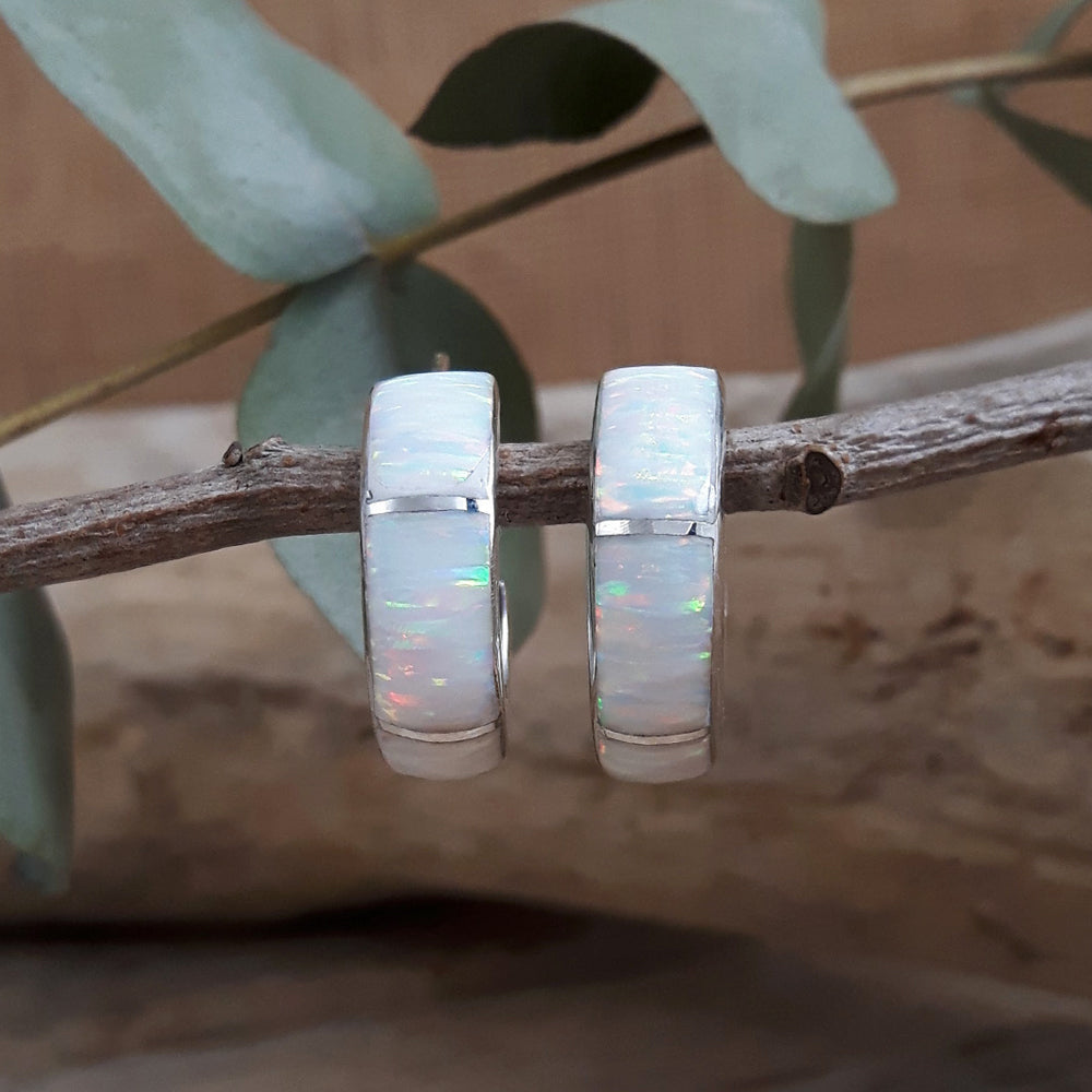Flinder Lavinia White Hoop Earrings