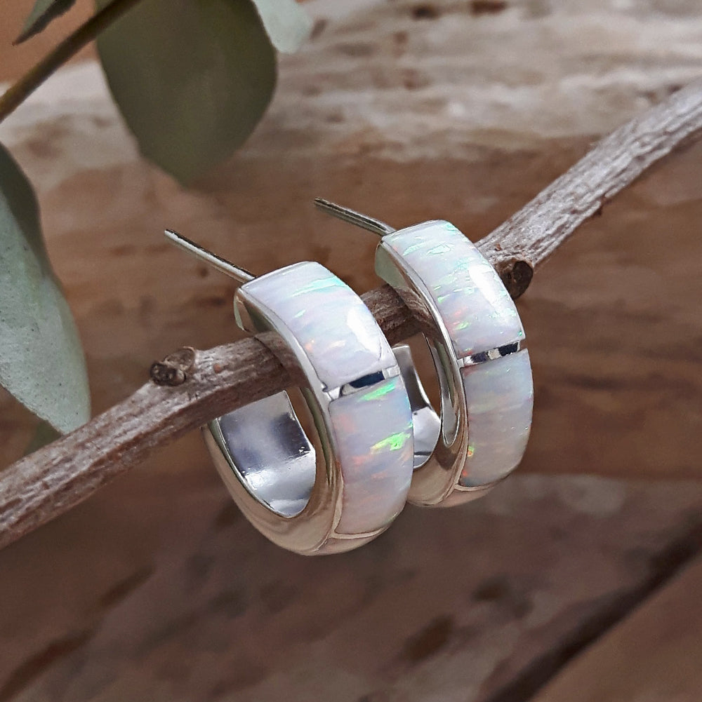 Flinder Lavinia White Hoop Earrings