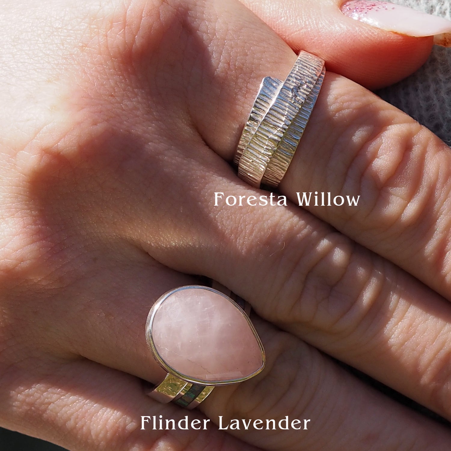 Elegance Teardrop Rose Quartz Small Ring