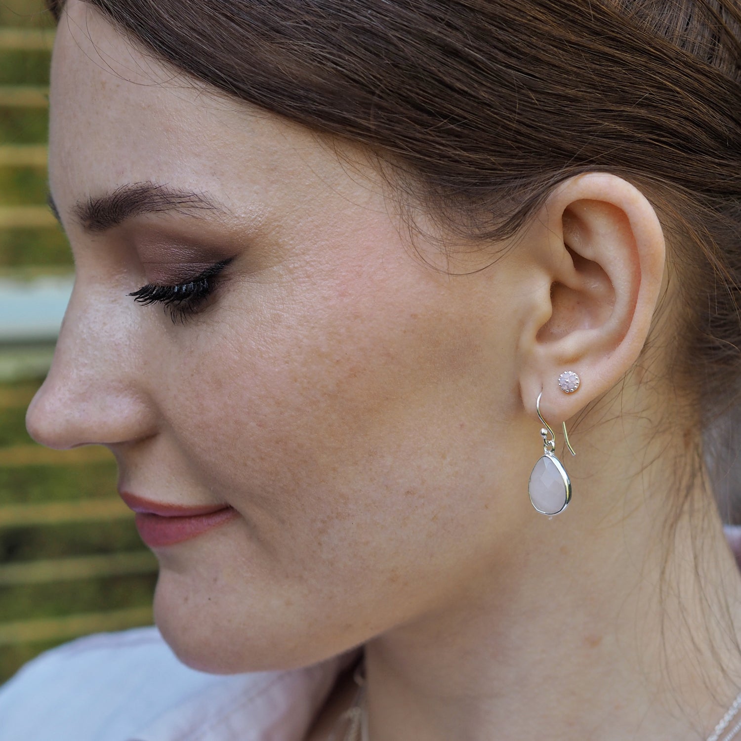 Elegance Rose Quartz Teardrop Earrings