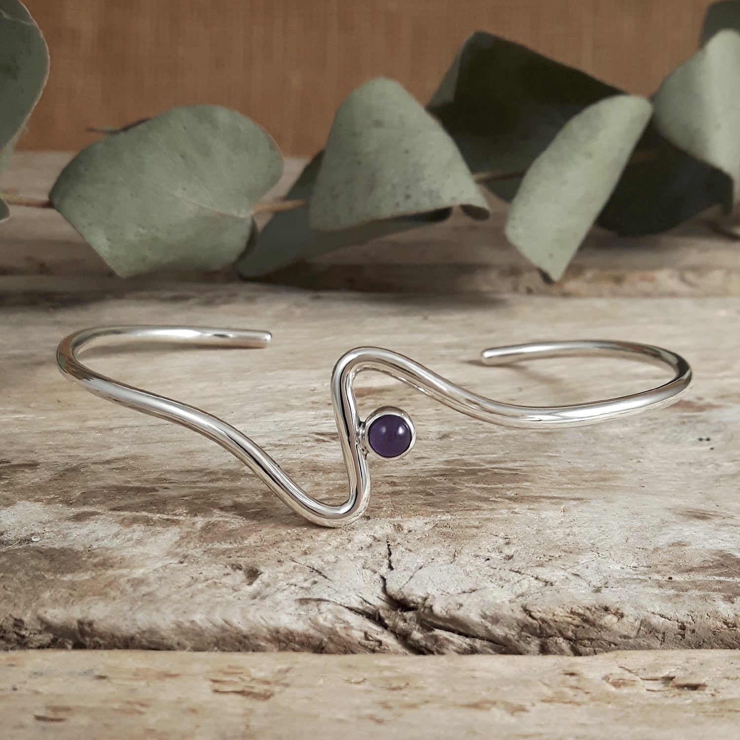 Linea Amethyst Birthstone Cuff