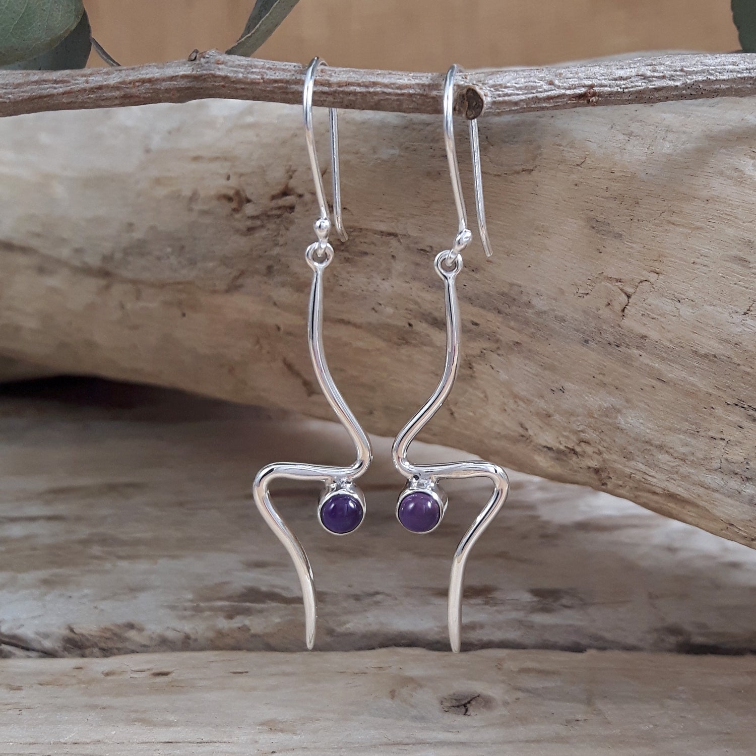 Linea Amethyst Birthstone Earrings