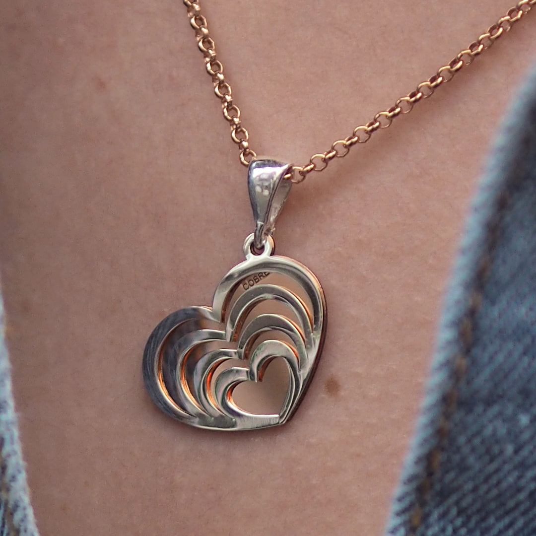 Celtic Heart Silver & Copper Pendant