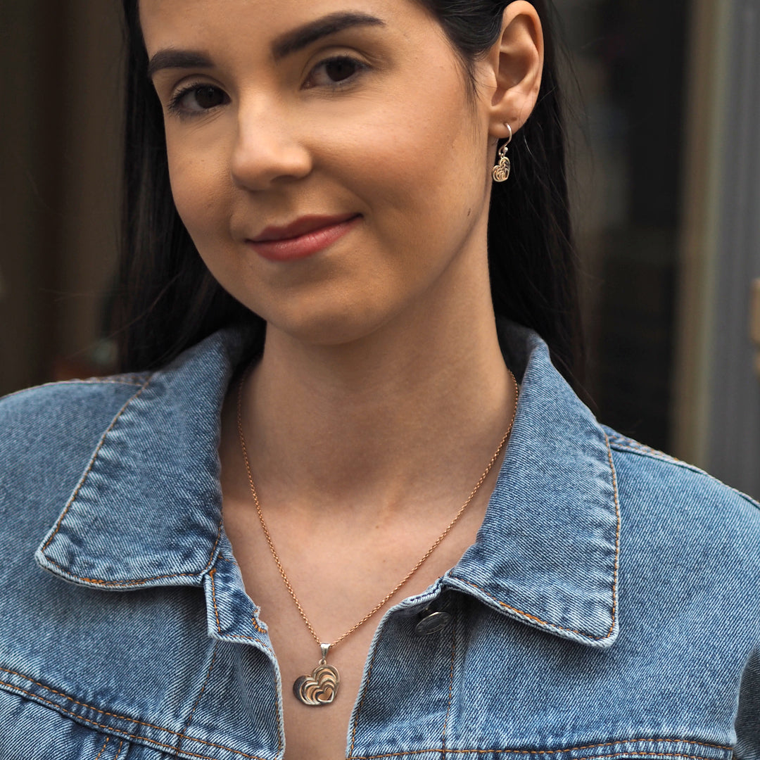 Celtic Heart Silver & Copper Pendant