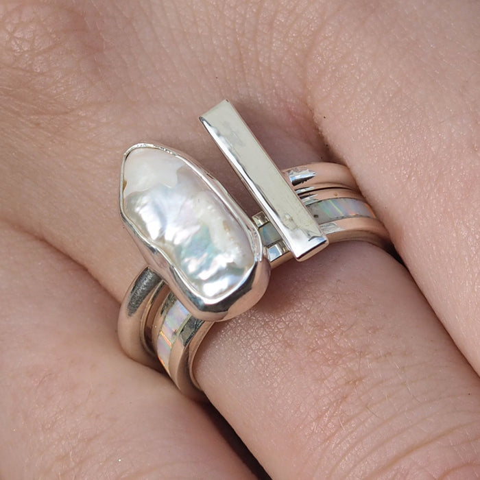 Luminous Biwa Pearl Ring