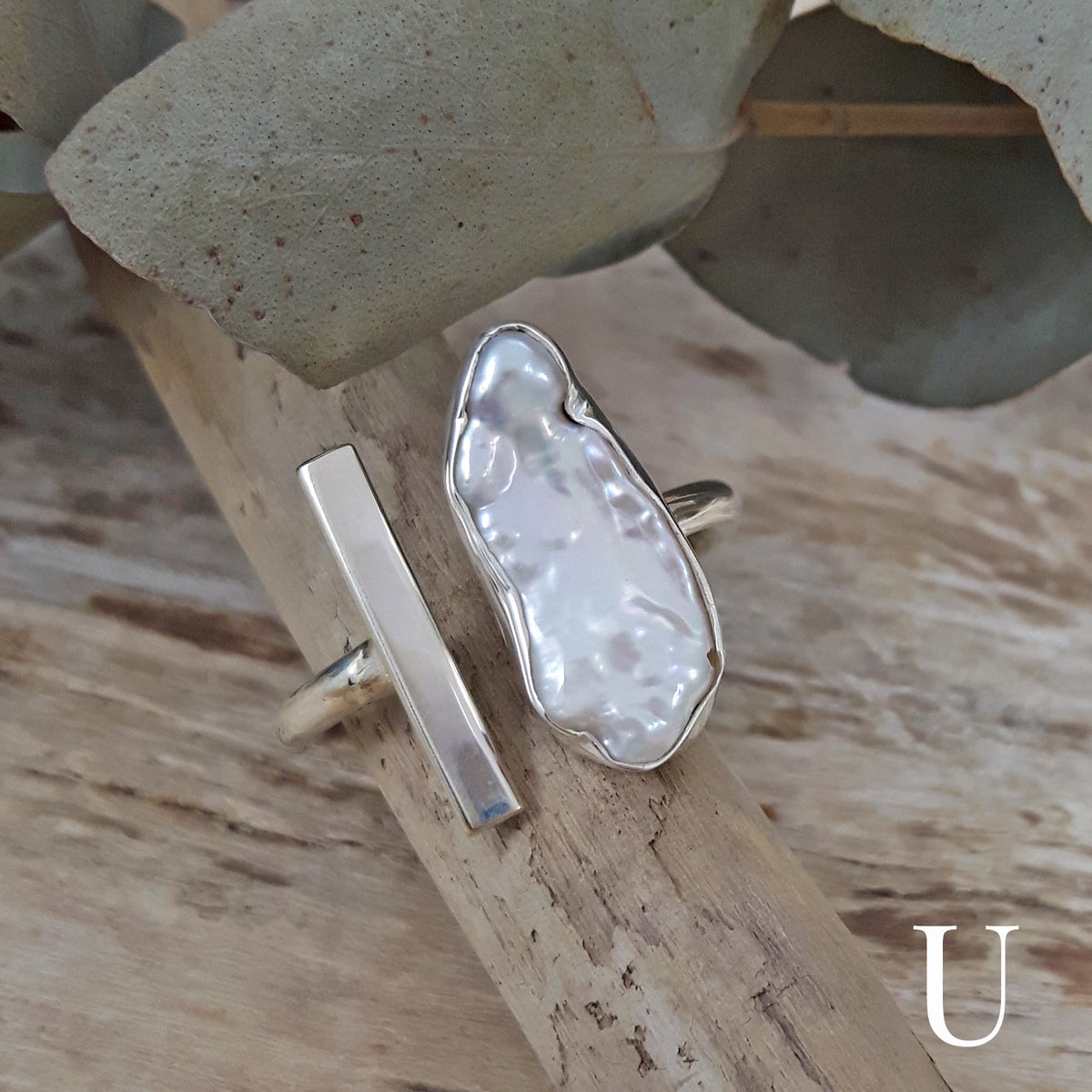 Luminous Biwa Pearl Ring