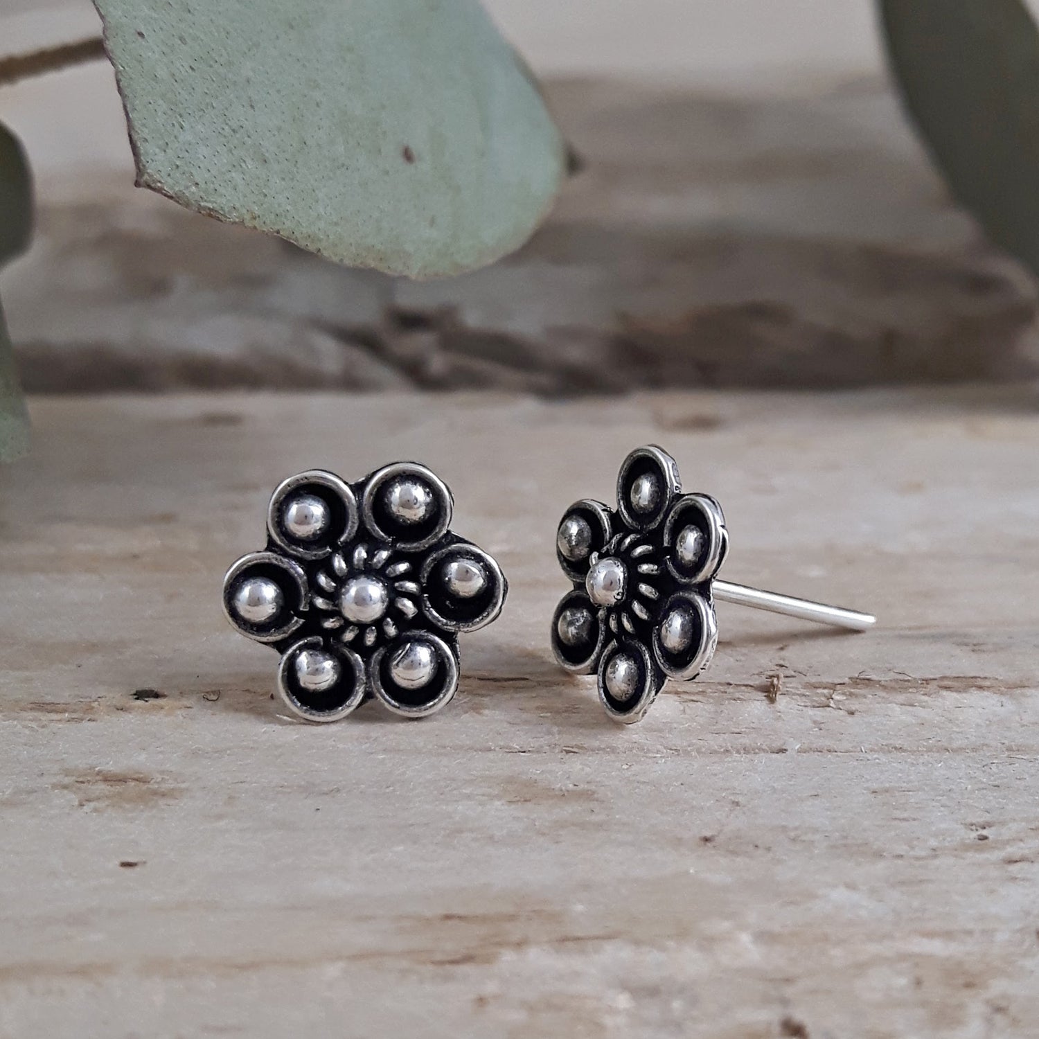 Marigold Oxidised Stud Earrings