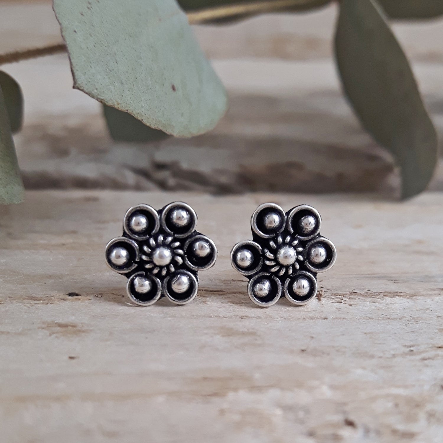 Marigold Oxidised Stud Earrings