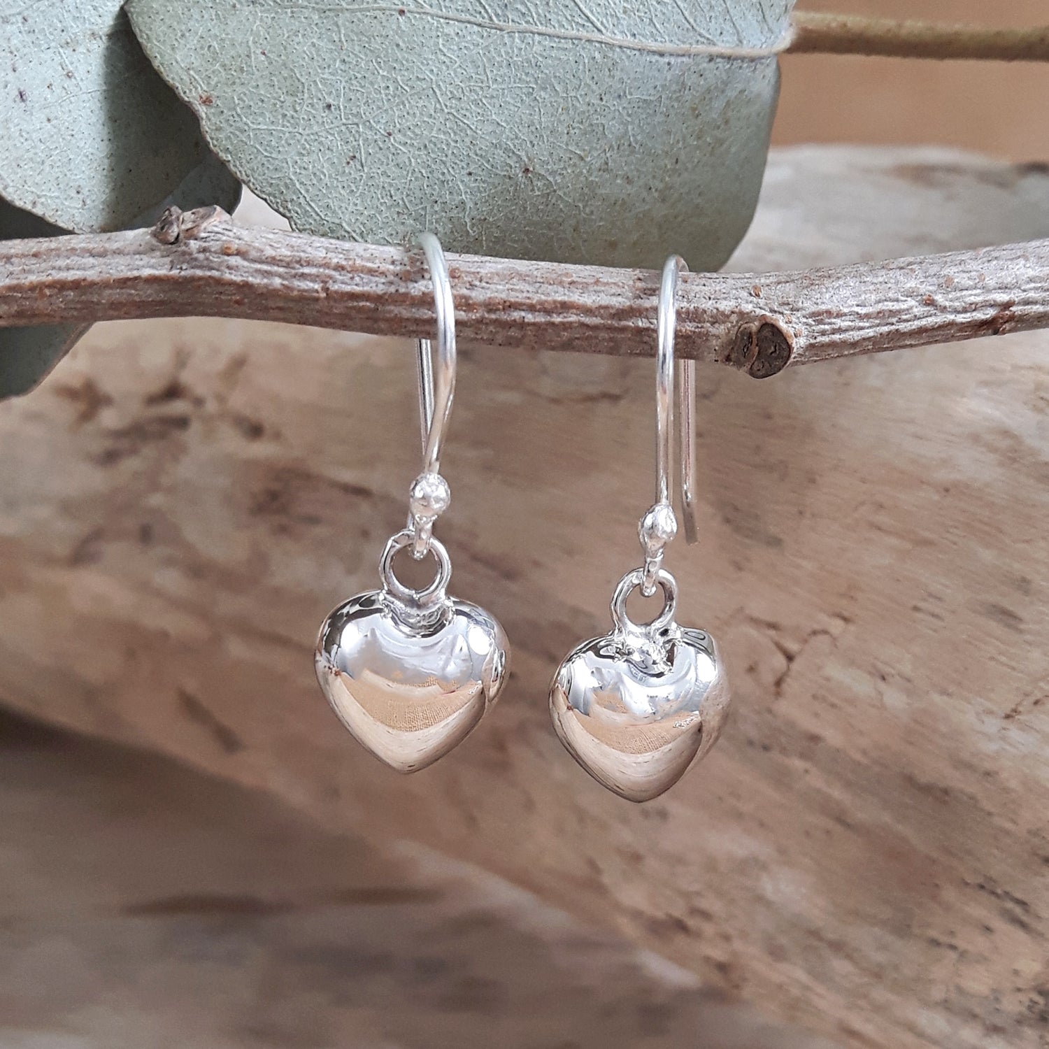 Minimalist Heart Drop Earrings