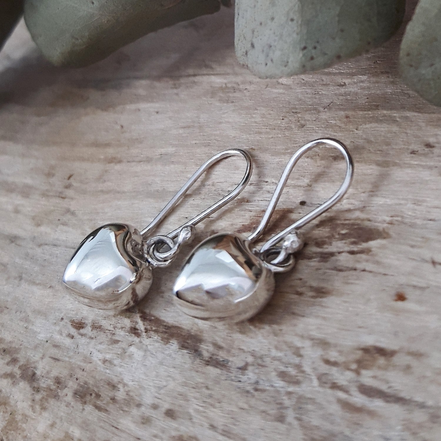 Minimalist Heart Drop Earrings
