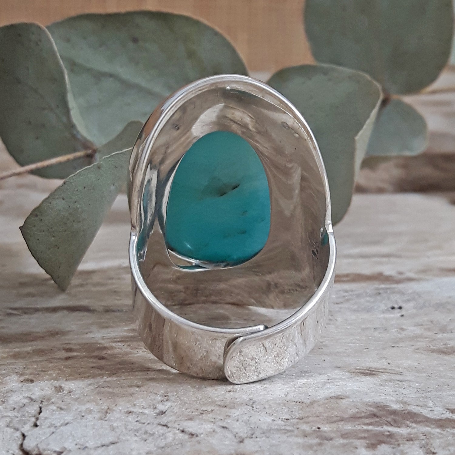 Monet Amazonite Oval Large Adjustable Ring B