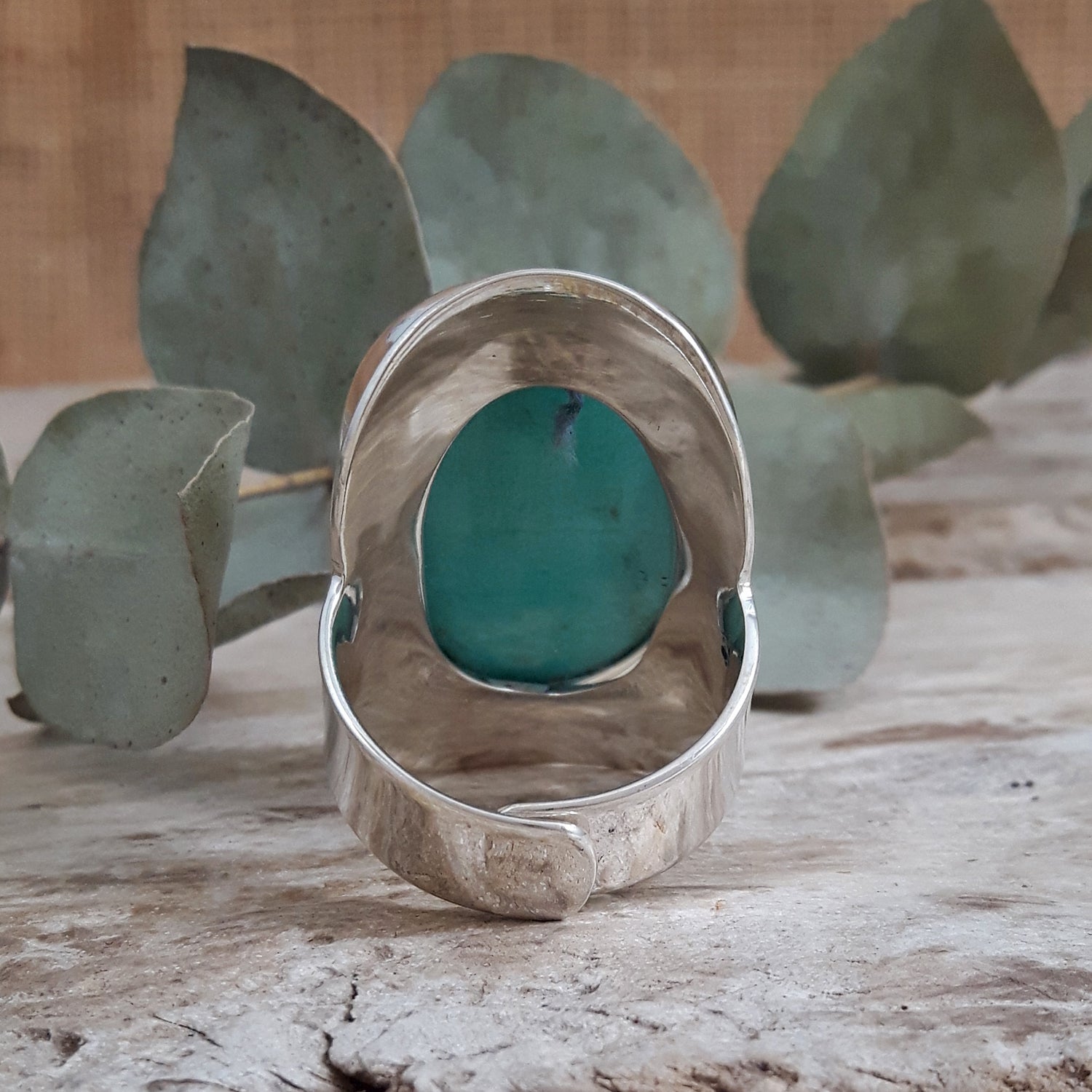 Monet Amazonite Oval Large Adjustable Ring C