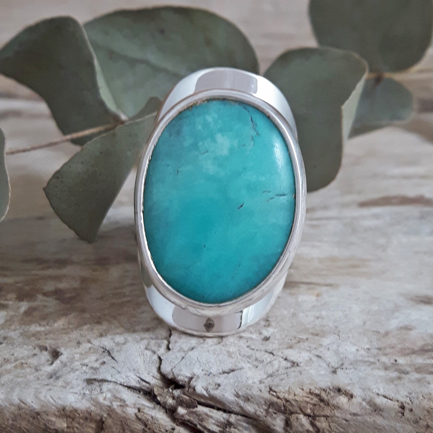 Monet Amazonite Oval Medium Adjustable Ring