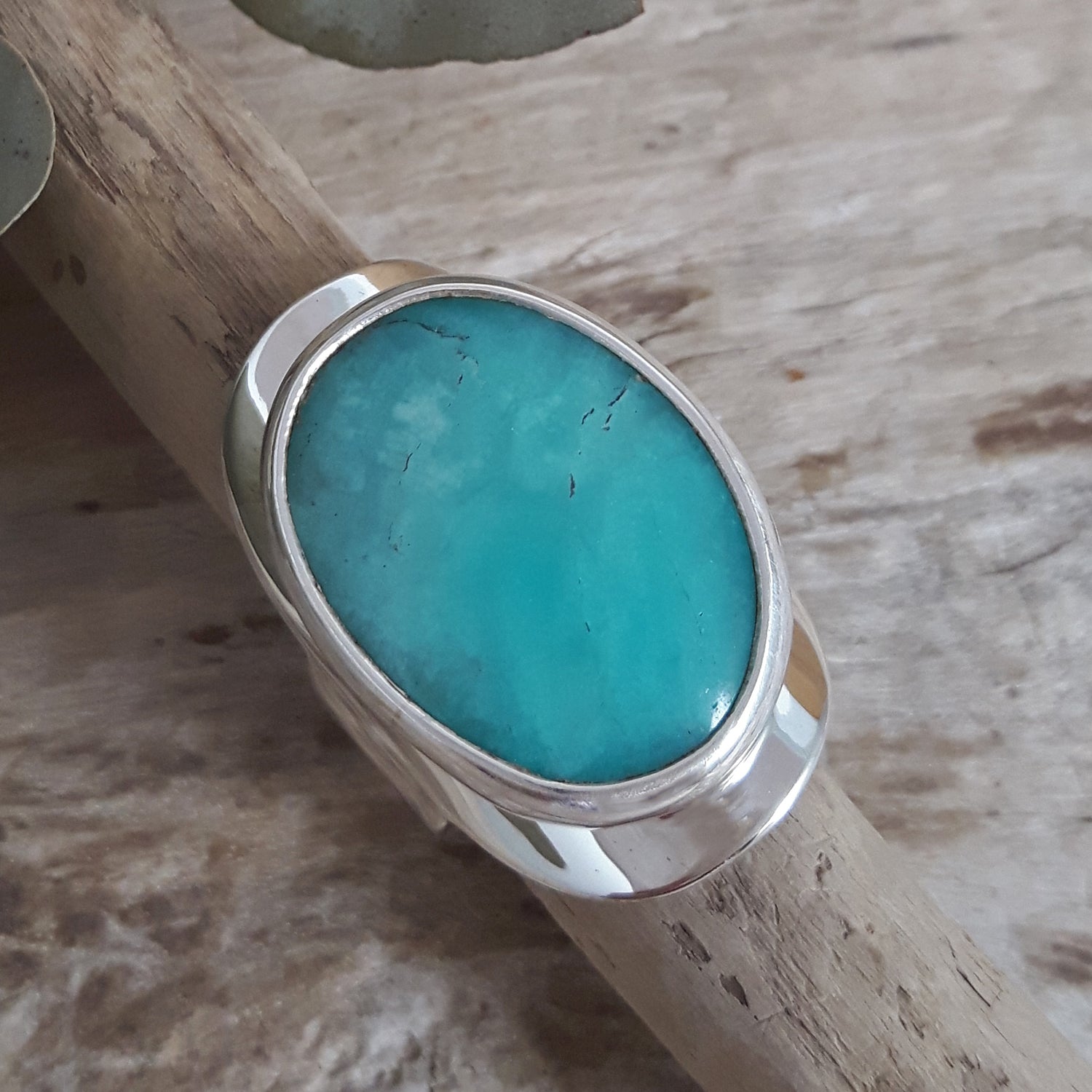 Monet Amazonite Oval Medium Adjustable Ring