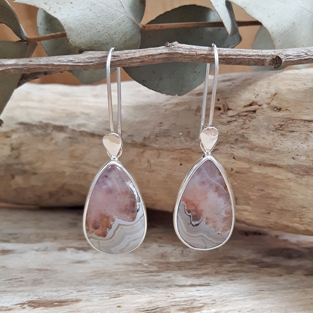 Monet Amethyst Agate Medium Teardrop Drop Earrings
