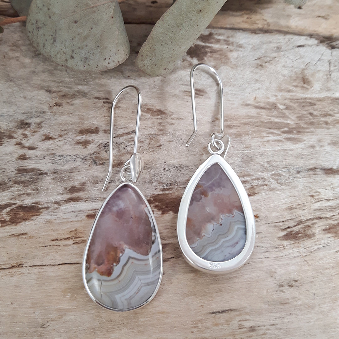 Monet Amethyst Agate Medium Teardrop Drop Earrings