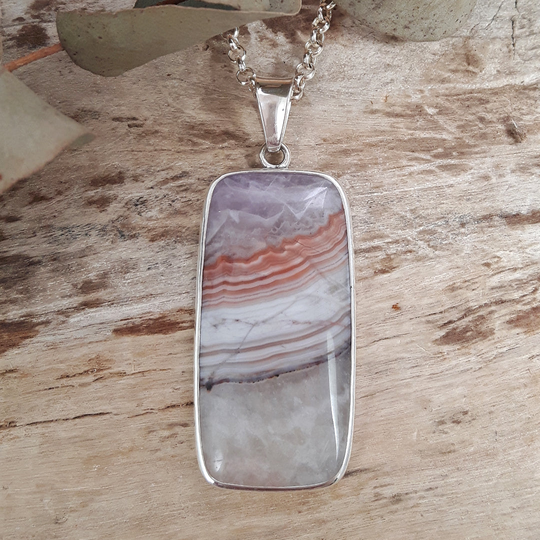 Monet Amethyst Agate XL Rectangle Pendant