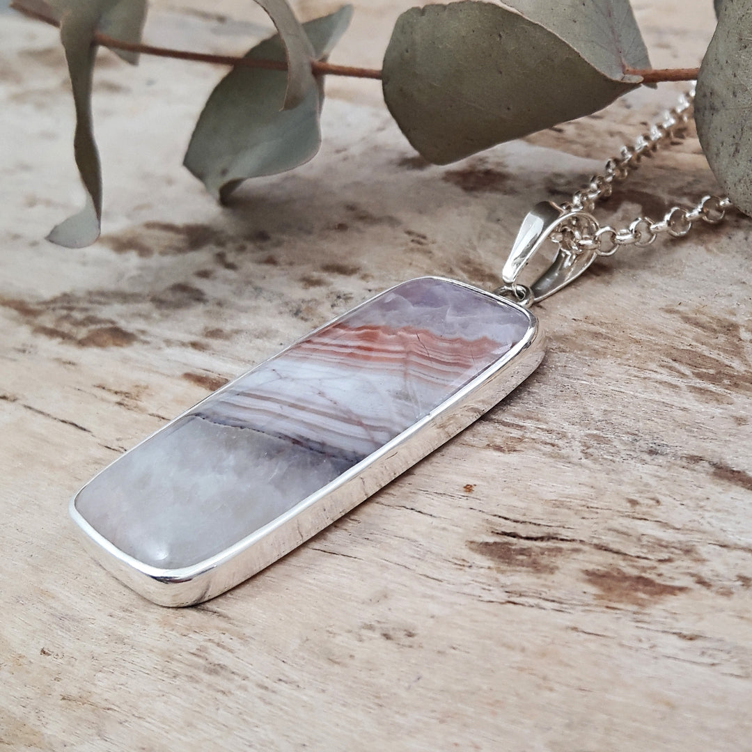 Monet Amethyst Agate XL Rectangle Pendant