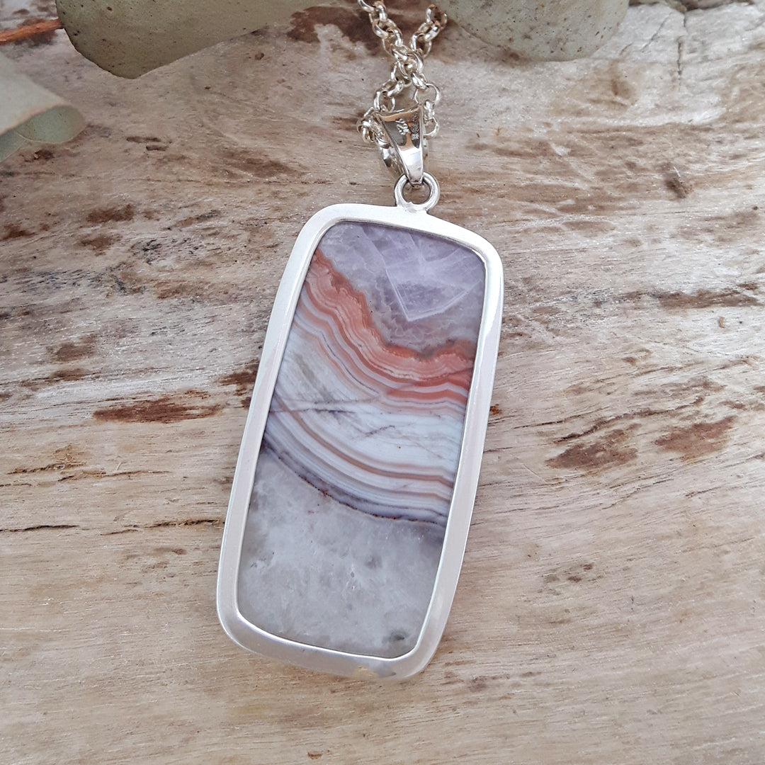 Monet Amethyst Agate XL Rectangle Pendant
