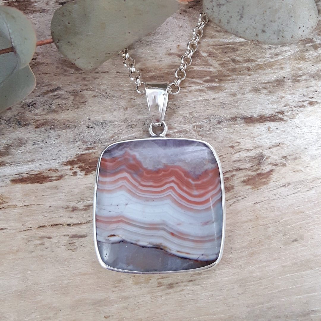Monet Amethyst Agate XL Square Pendant