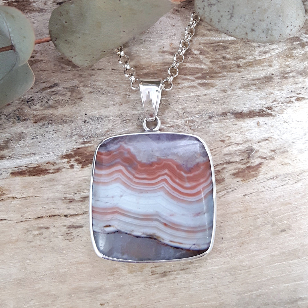 Monet Amethyst Agate XL Square Pendant