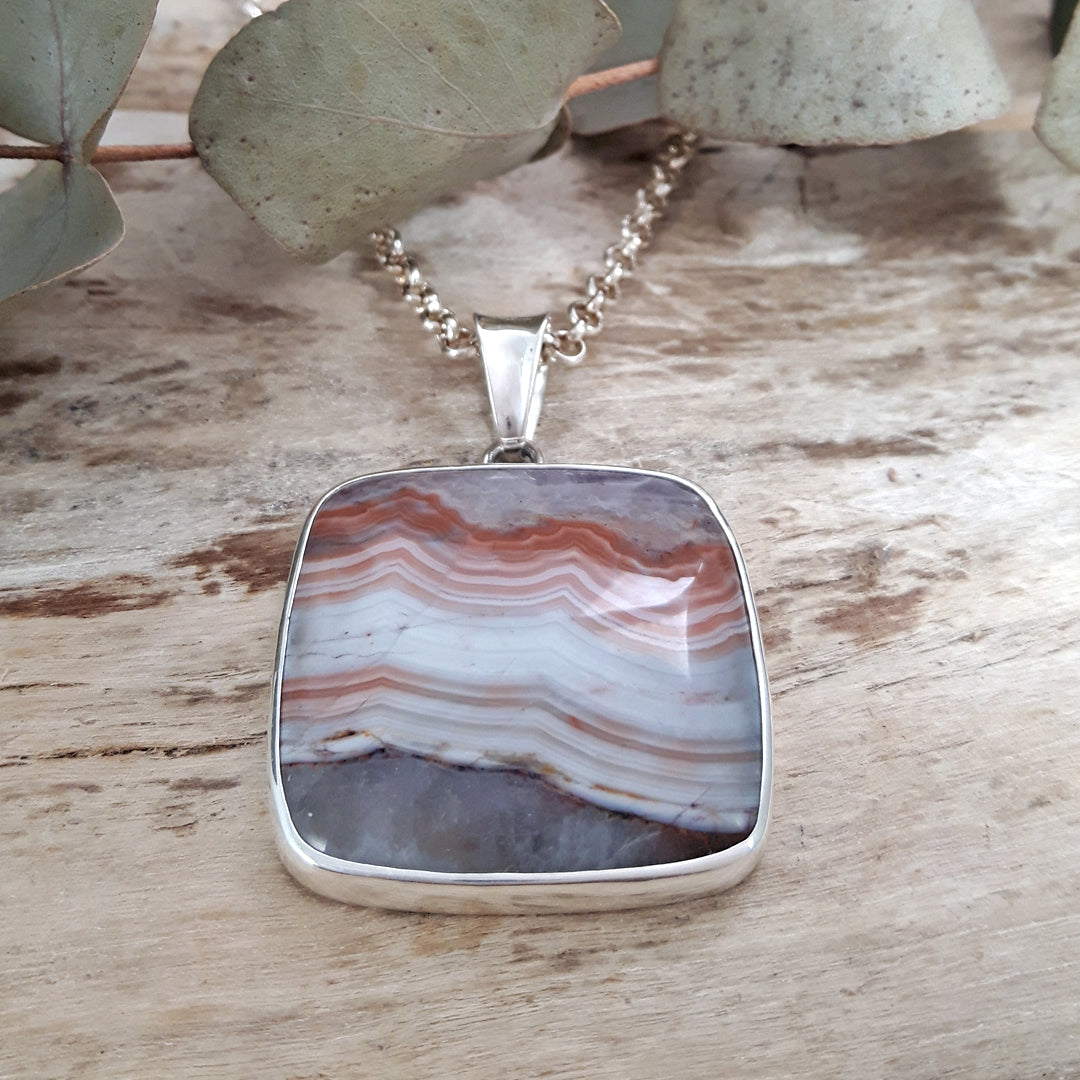 Monet Amethyst Agate XL Square Pendant