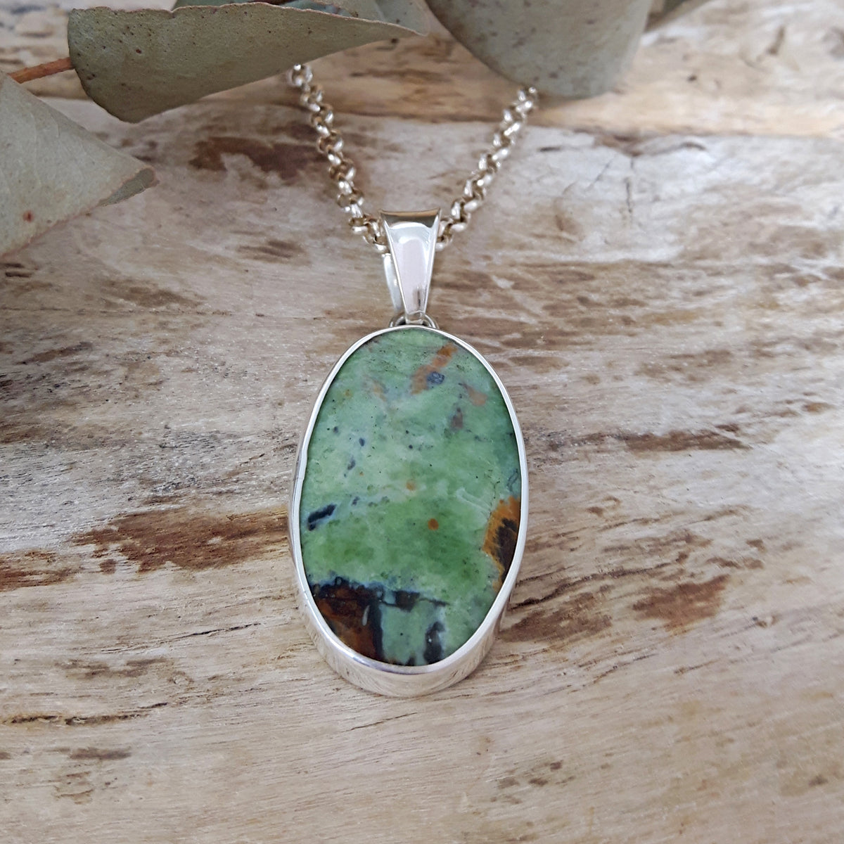 Monet Chrome Chalcedony Large Oval Pendant A