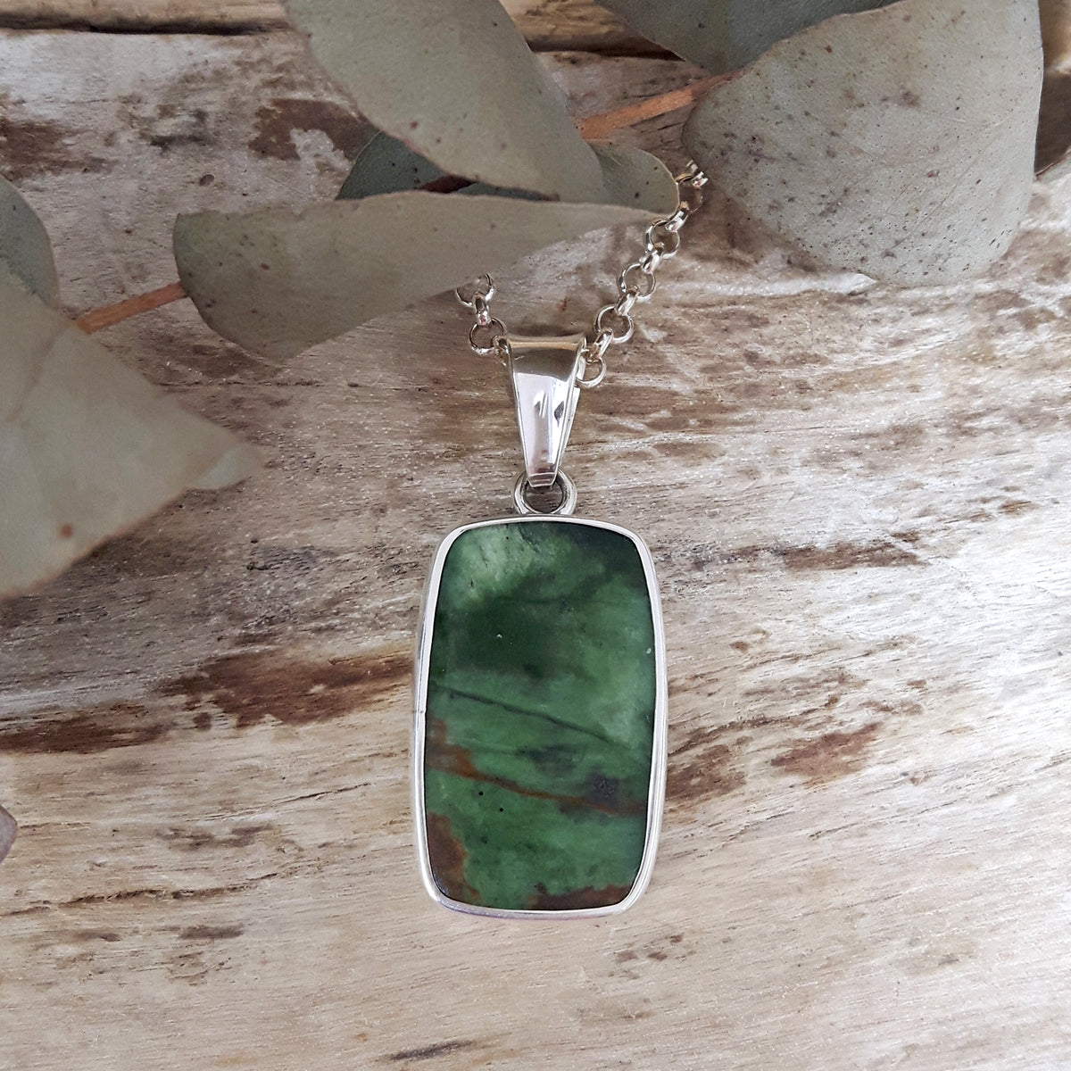 Monet Chrome Chalcedony Large Rectangle Pendant A