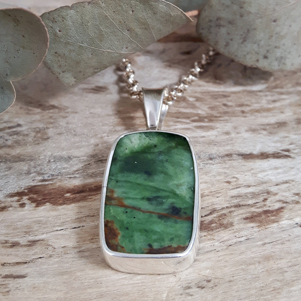 Monet Chrome Chalcedony Large Rectangle Pendant A