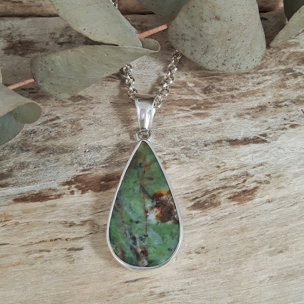 Monet Chrome Chalcedony Large Teardrop Pendant A