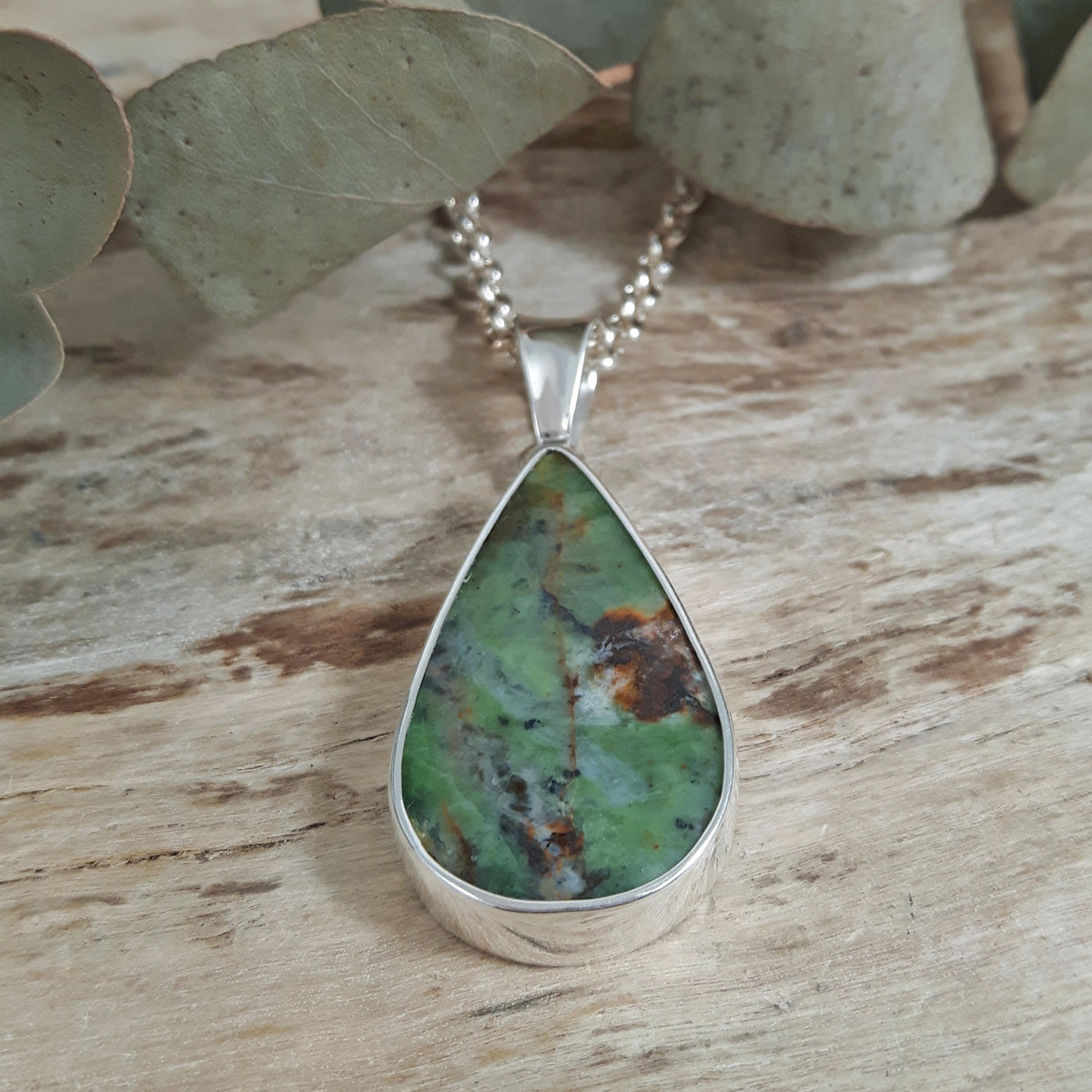 Monet Chrome Chalcedony Large Teardrop Pendant A