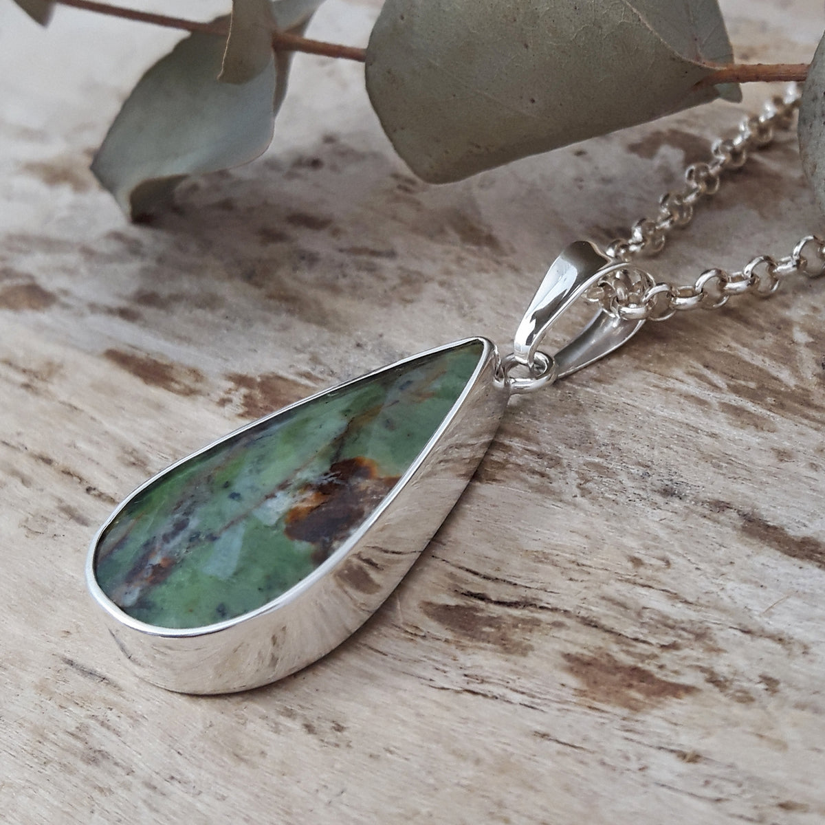 Monet Chrome Chalcedony Large Teardrop Pendant A