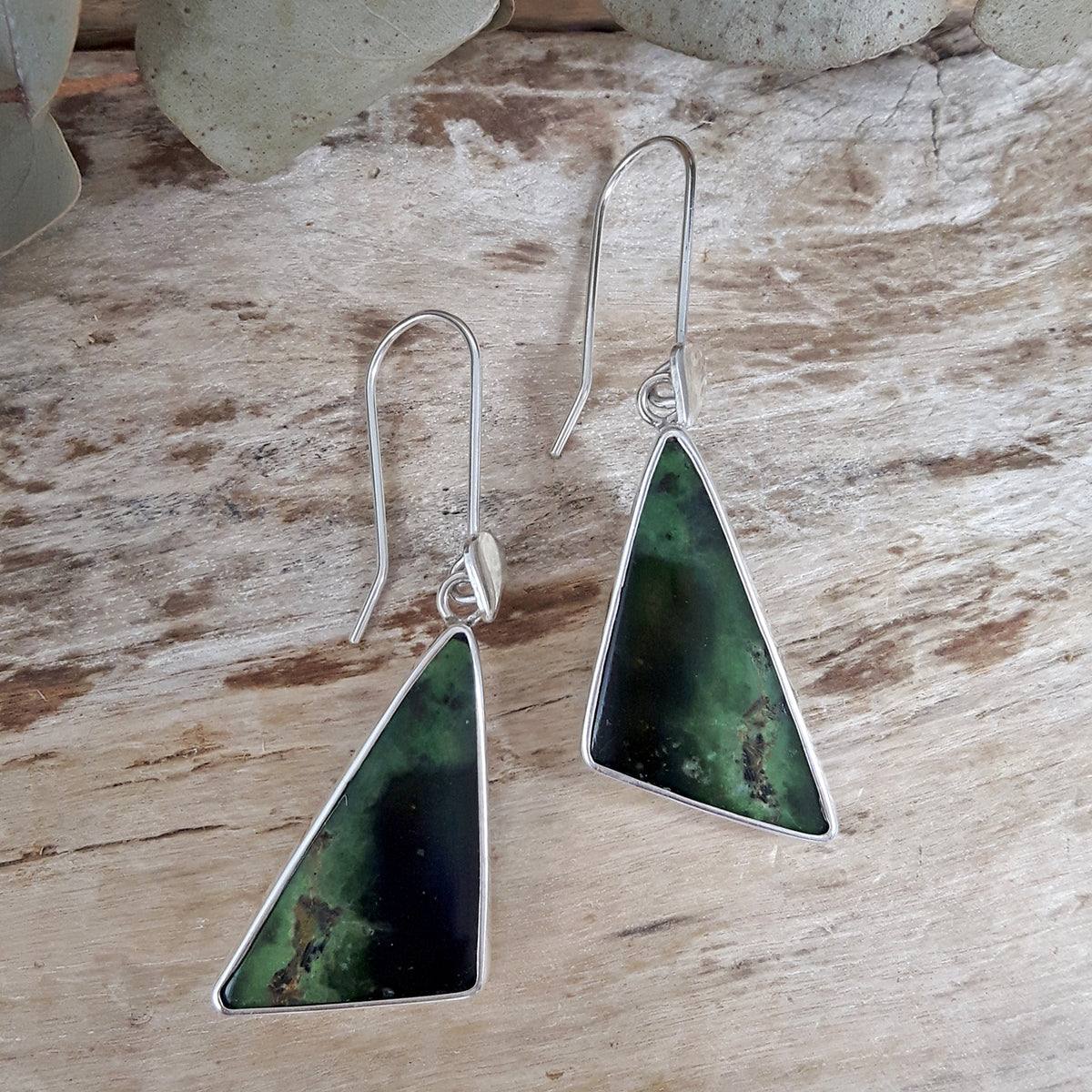 Monet Chrome Chalcedony Triangle Large Drop Earrings