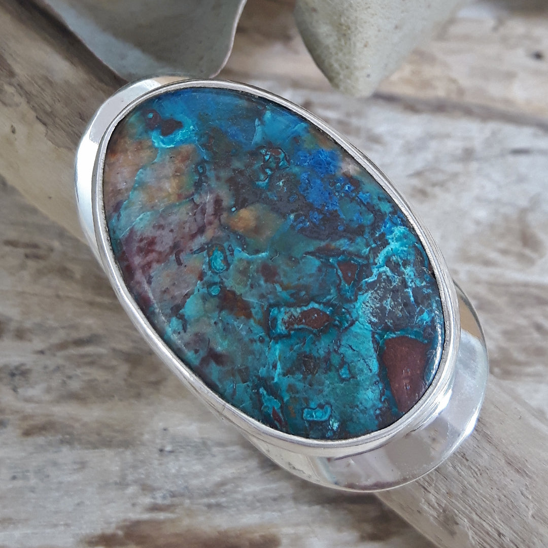 Monet Chrysocolla Adjustable Large Oval Ring