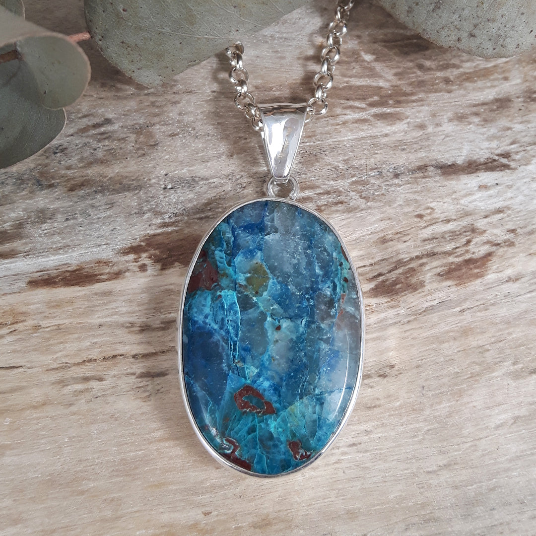 Monet Chrysocolla Large Oval Pendant