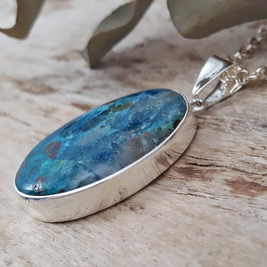 Monet Chrysocolla Large Oval Pendant