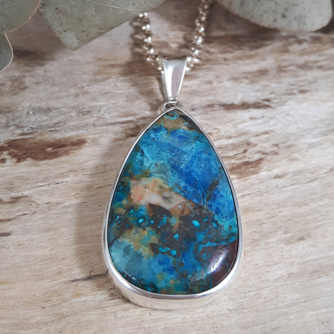 Monet Chrysocolla Large Teardrop Pendant