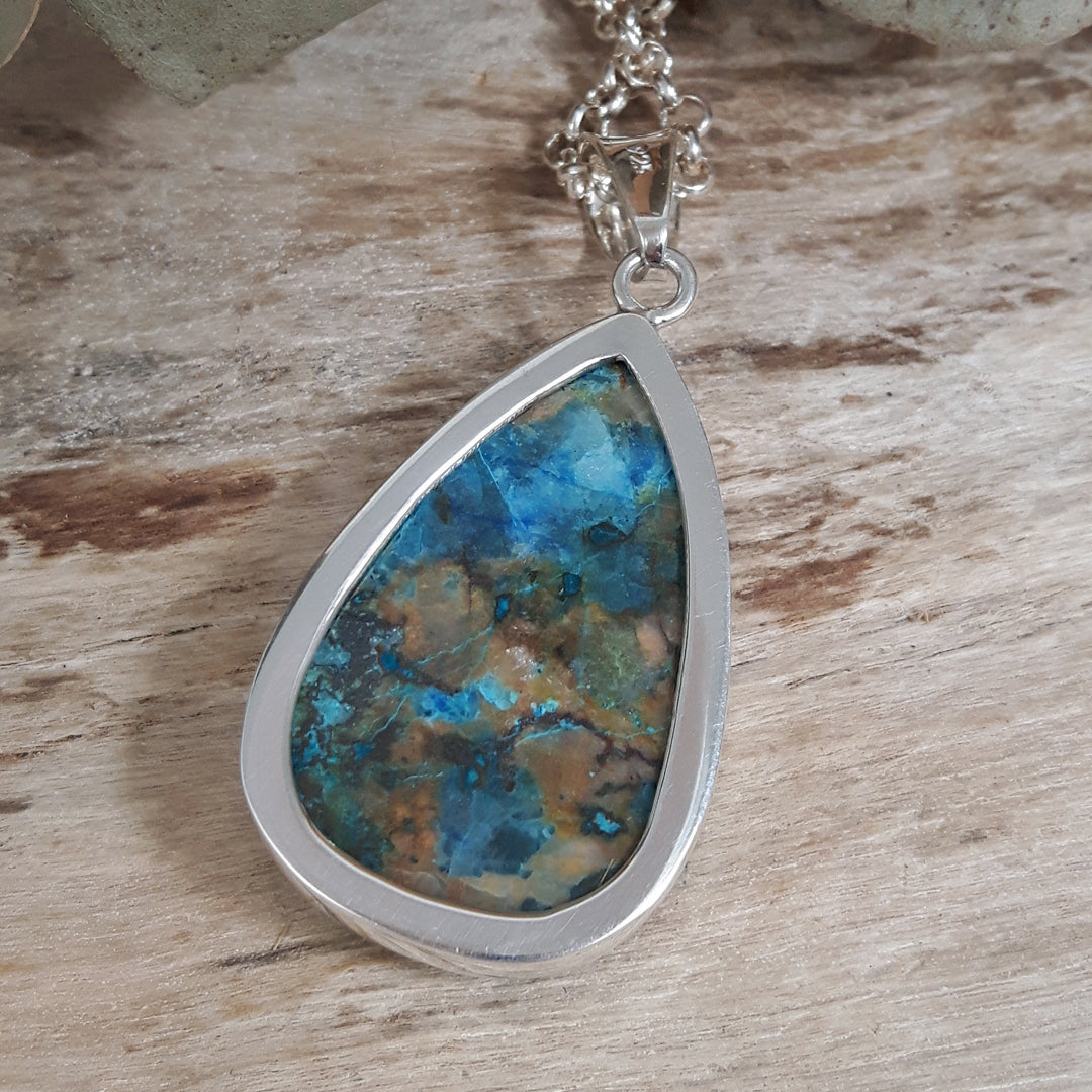 Monet Chrysocolla Large Teardrop Pendant