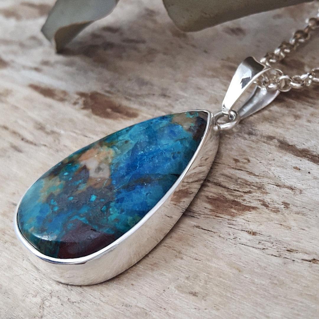 Monet Chrysocolla Large Teardrop Pendant