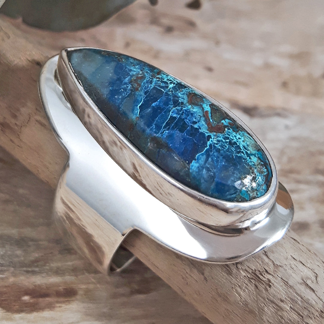 Monet Chrysocolla Adjustable Medium Teardrop Ring