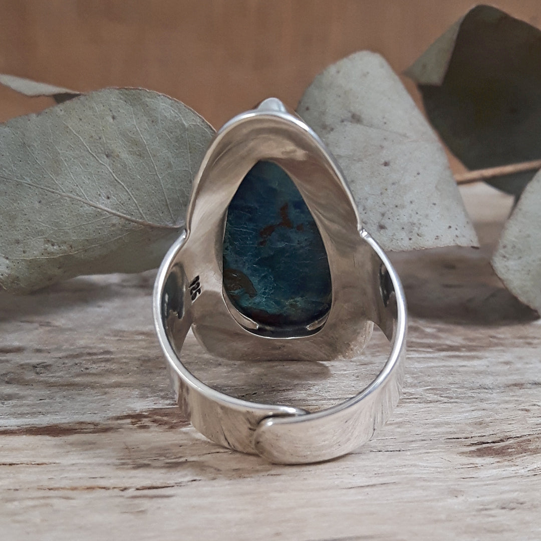 Monet Chrysocolla Adjustable Medium Teardrop Ring