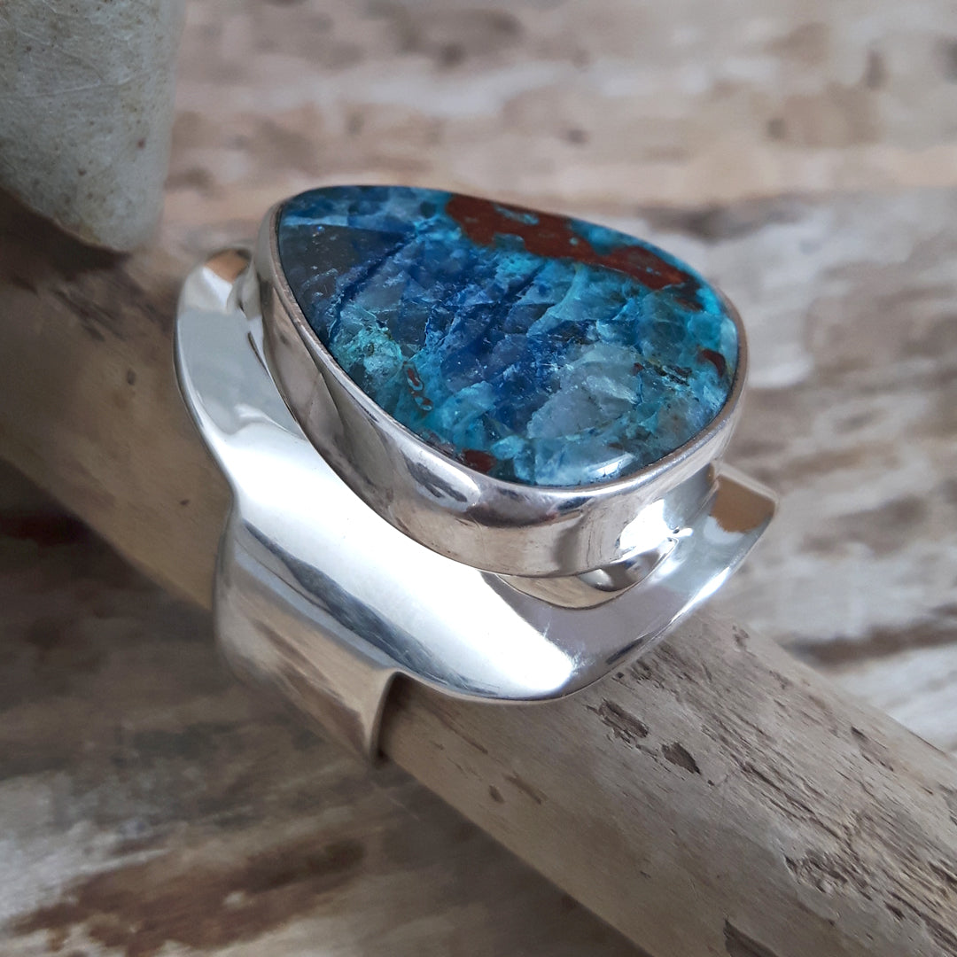 Monet Chrysocolla Adjustable Medium Triangle Ring