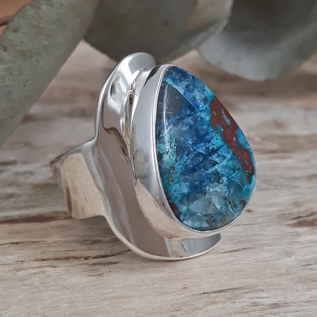 Monet Chrysocolla Adjustable Medium Triangle Ring