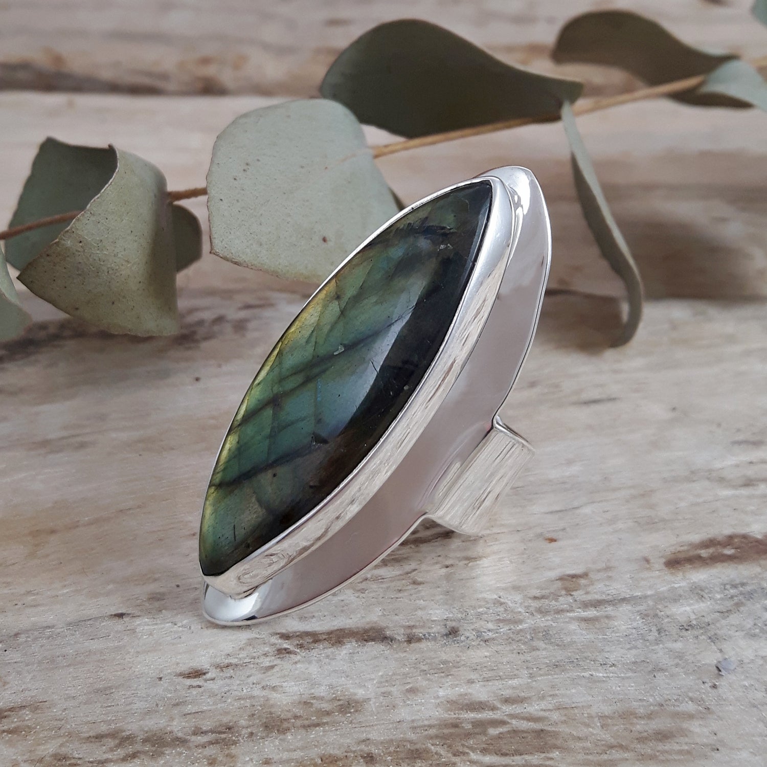 Monet Labradorite Marquise XXL Adjustable Ring A