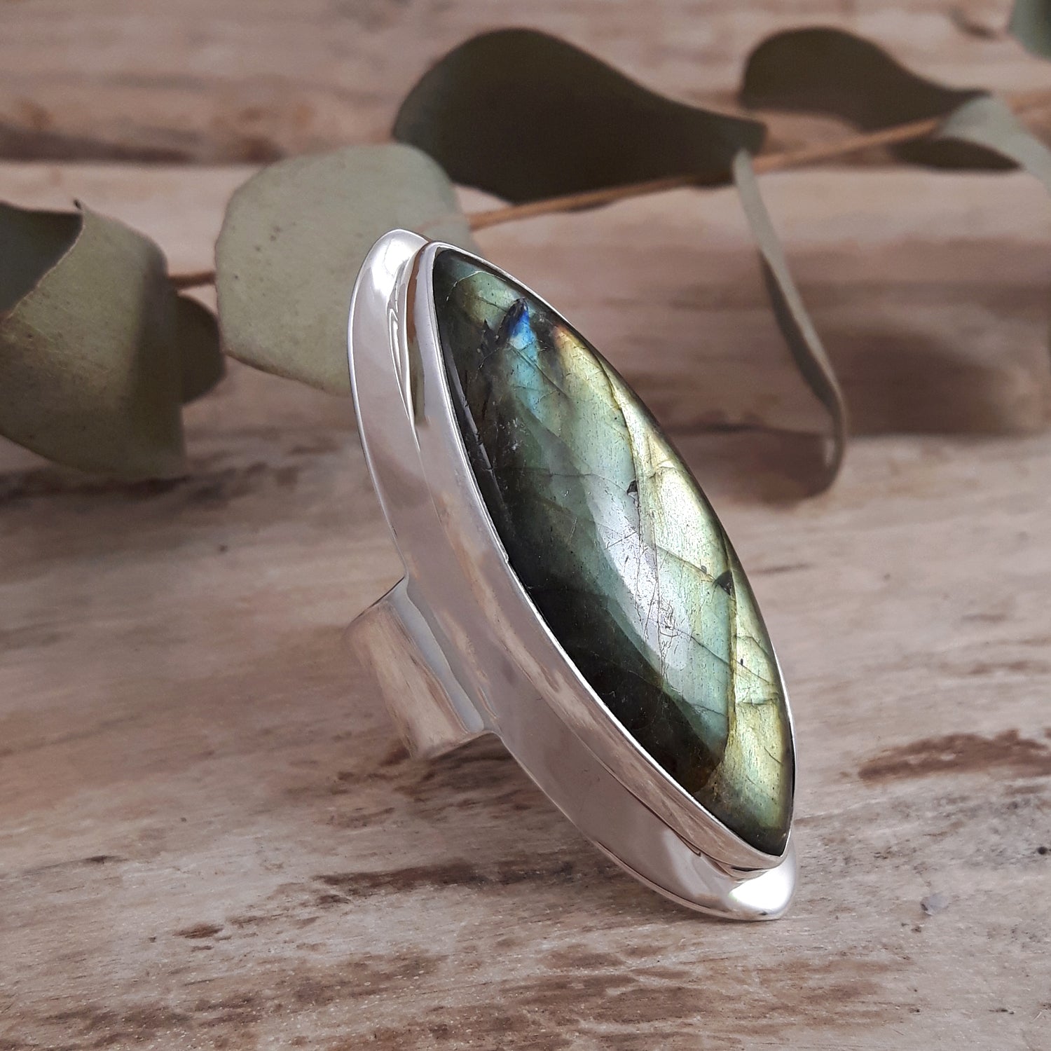 Monet Labradorite Marquise XXL Adjustable Ring A