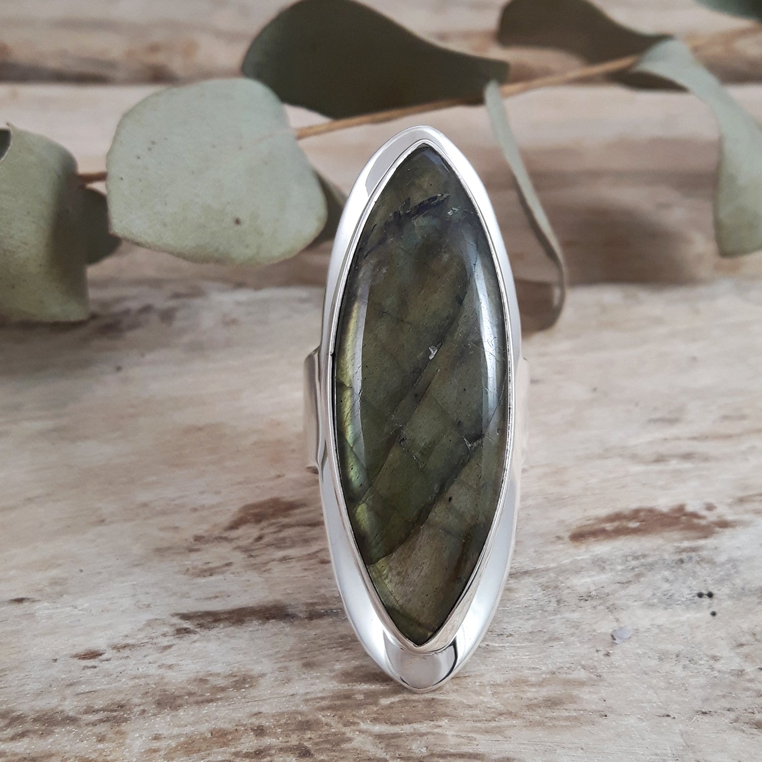 Monet Labradorite Marquise XXL Adjustable Ring A