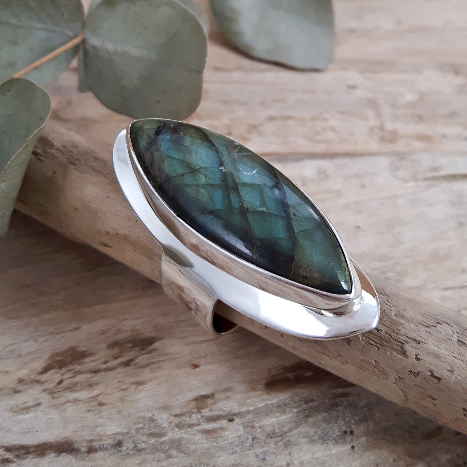 Monet Labradorite Marquise XXL Adjustable Ring A