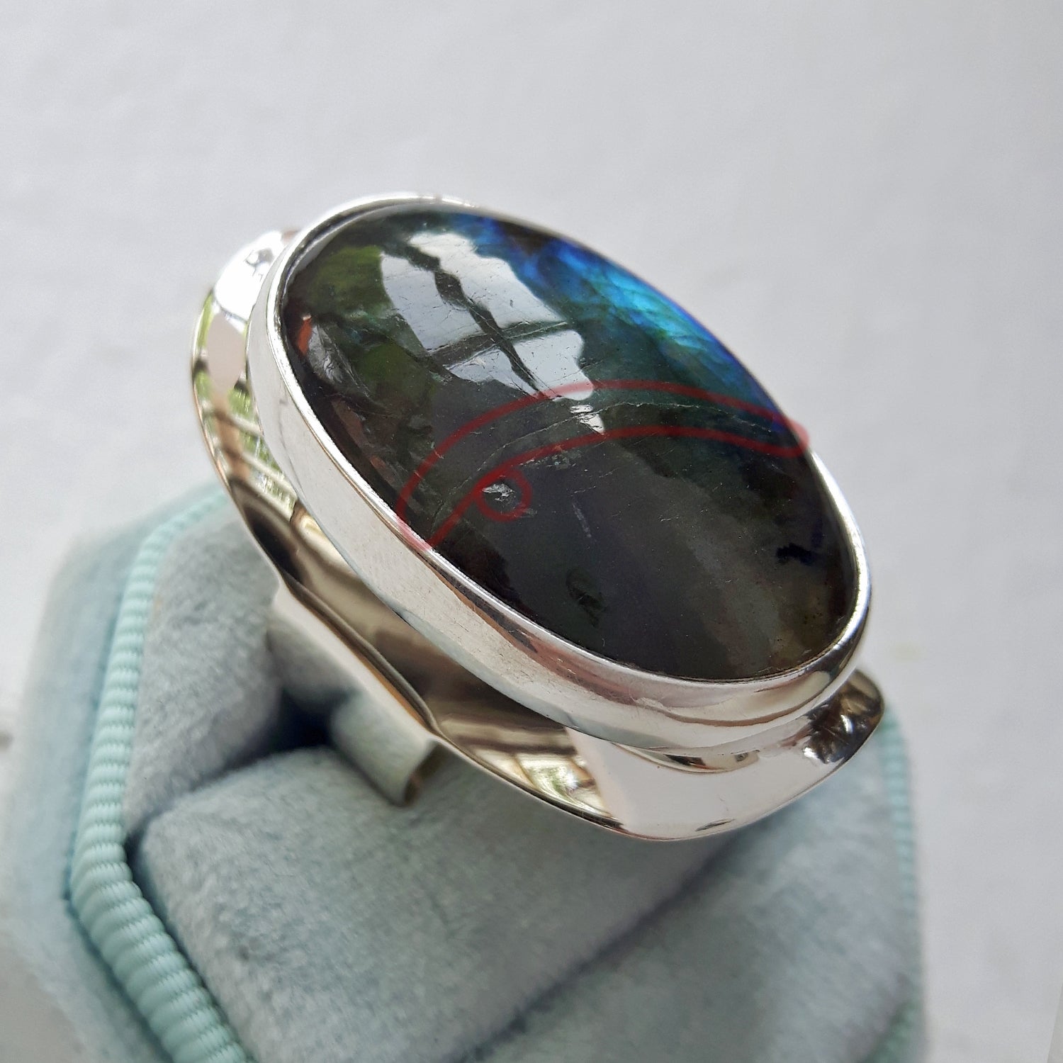 PERFECTLY IMPERFECT Monet Labradorite Marquise XXL Adjustable Ring C